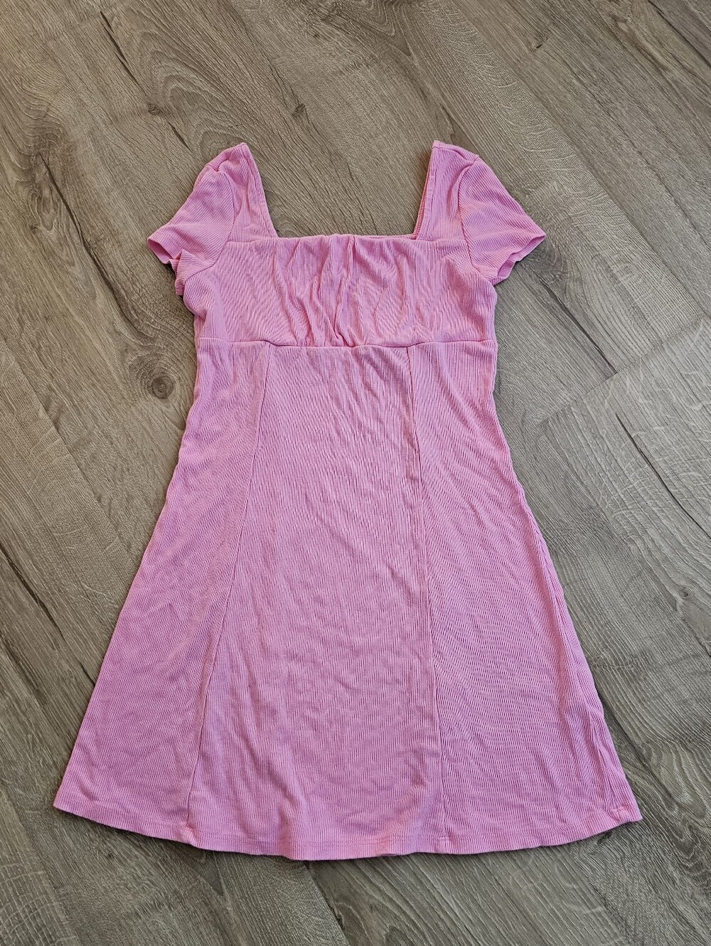 Art Class Pink Short Sleeve Ribbed A-Line Dress Size M(8)